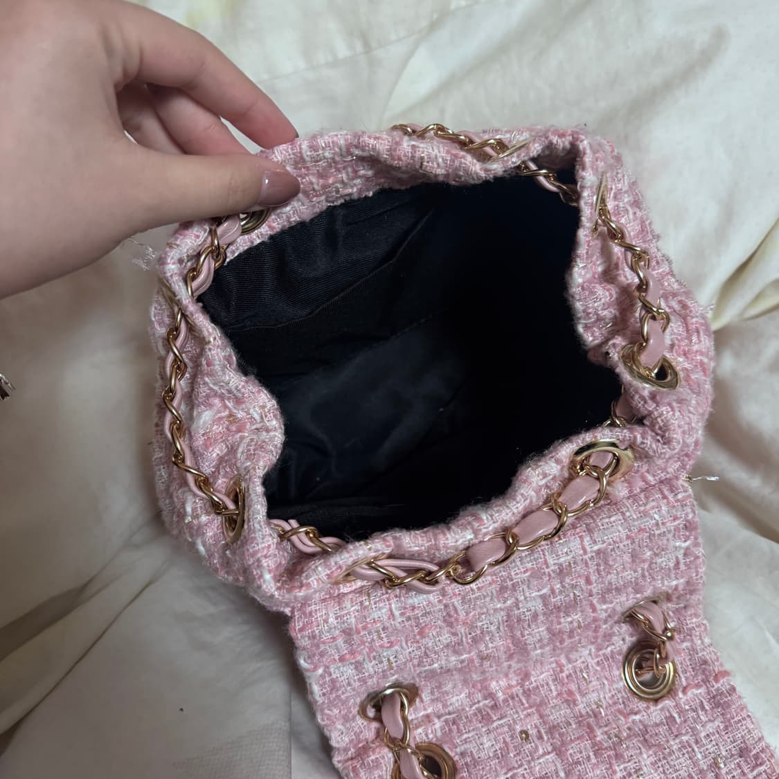 아노에틱  트위드 핑크 백팩 (새상품) 상품이미지3