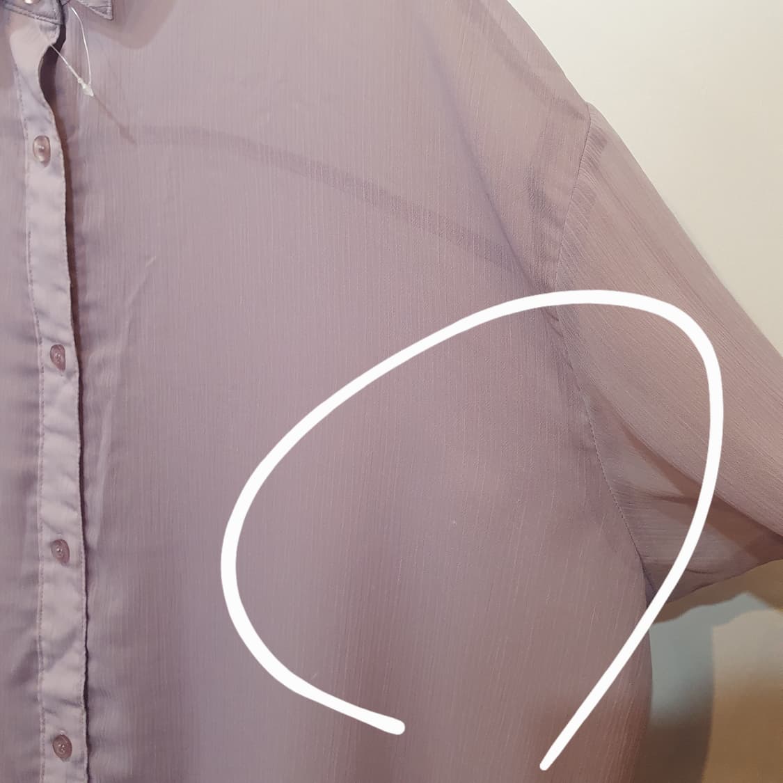 뮤트 퍼플 시스루 셔츠 colza 상품이미지5