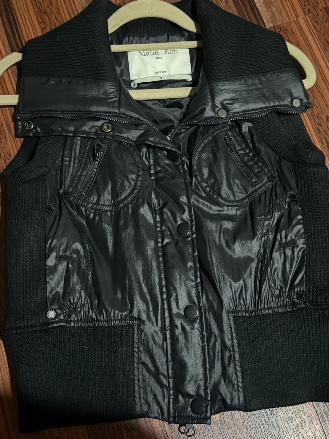 마뗑킴 니트 패딩조끼 니트 포인트 하이넥 조끼 패딩 상품이미지9