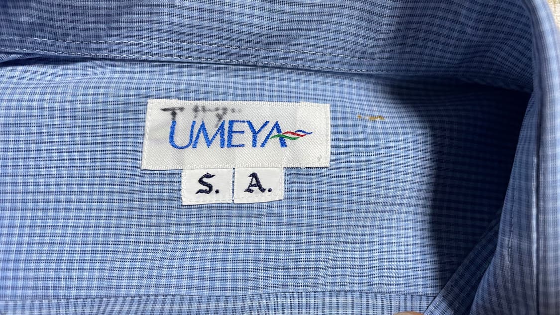 JPN 90s 일본 빈티지 y2k 모리걸 UMEYA 코튼 반팔 체크셔츠 상품이미지9