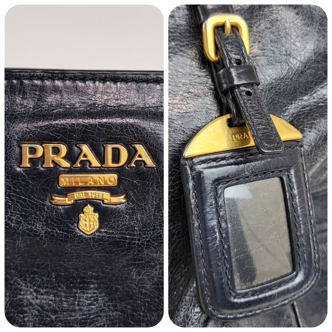 정품 프라다 비텔로 샤인 다크네이비 사첼백 상품이미지9
