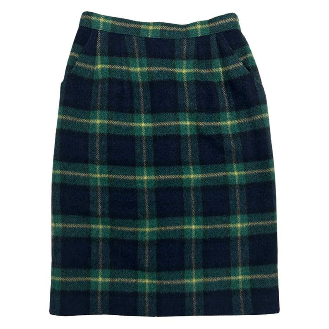 일본판 그린 블루 체크 울 스커트 상품이미지1