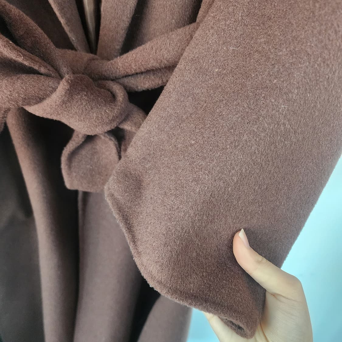 듀엘 브라운 벨트 롱 코트 상품이미지4