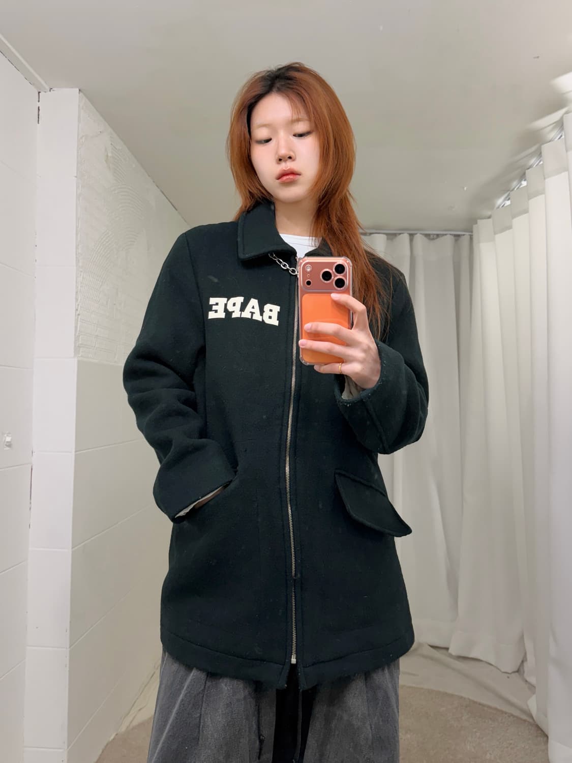 베이프 90’s 멜튼 울 집업 자켓 상품이미지2