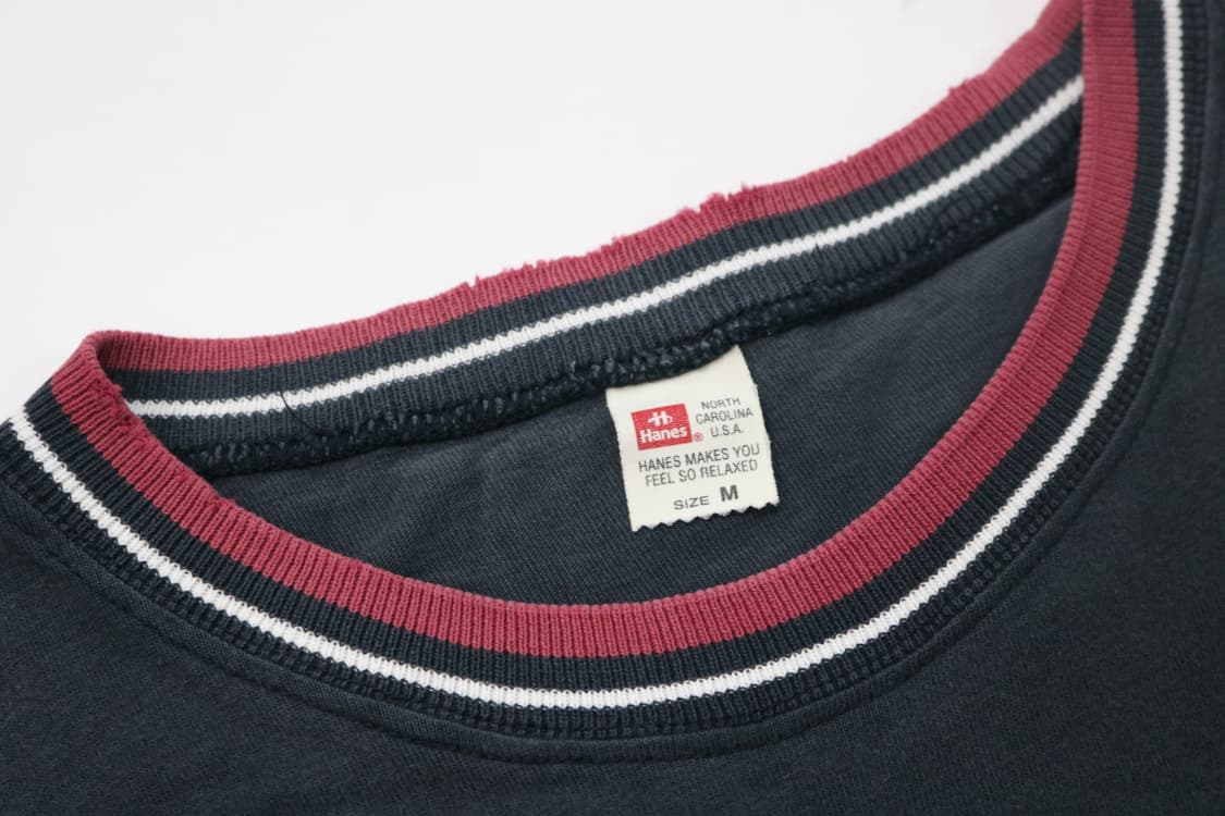 Hanes 헤인즈 빈티지 넥라인 스트라이프 네이비 롱슬리브 (M) 상품이미지4