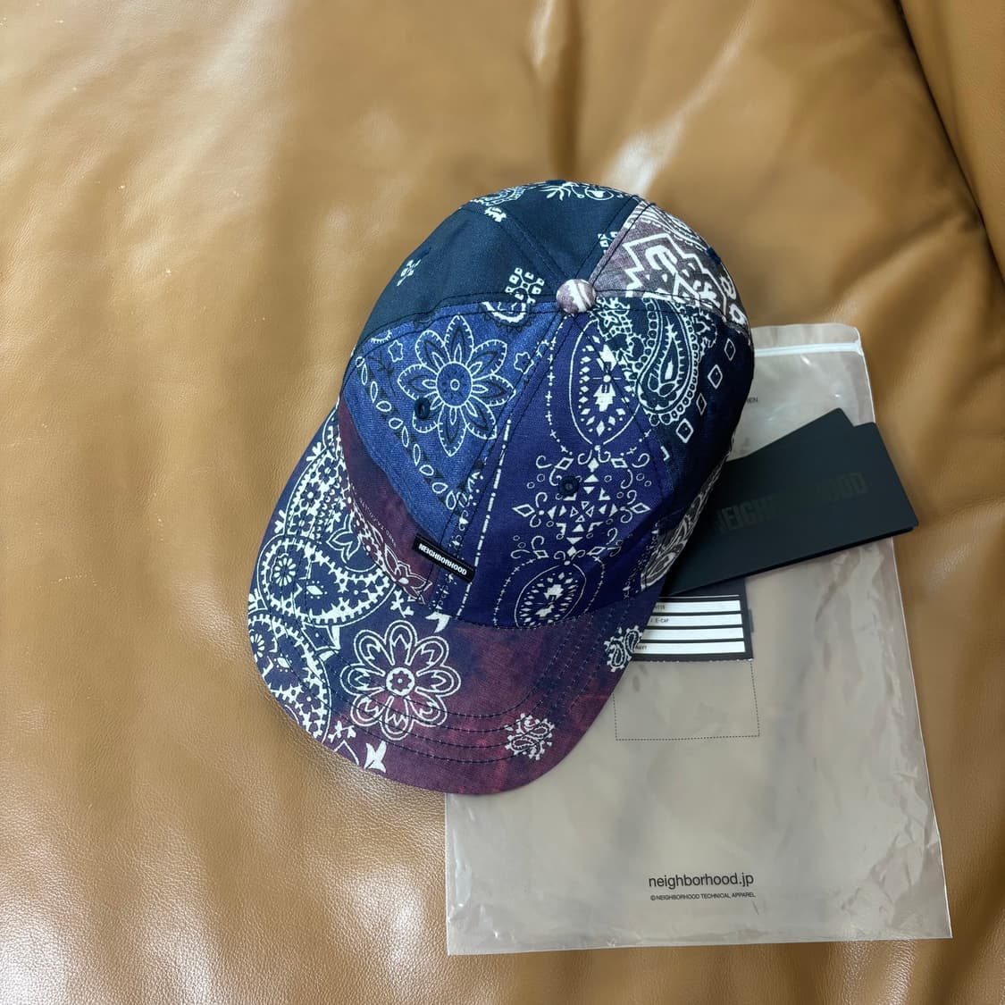 네이버후드 6패널 볼캡 모자 반다나 페이즐리 네이비 퍼플 상품이미지5