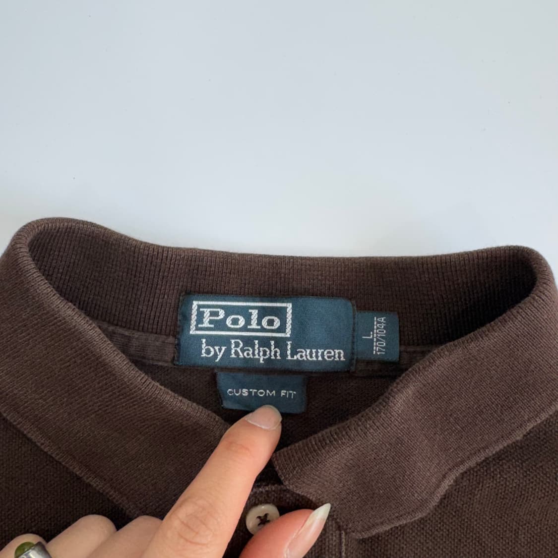 Polo 폴로 화이트 빅 포니 브라운 카라티 상품이미지5