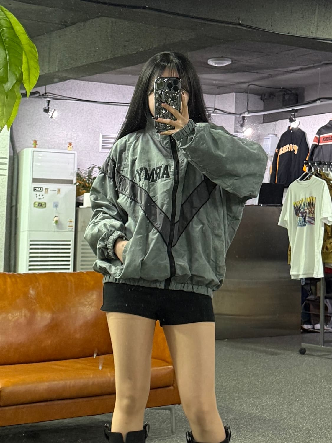 미군 ARMY 자수 올드스쿨 바람막이 자켓 B4672 상품이미지1