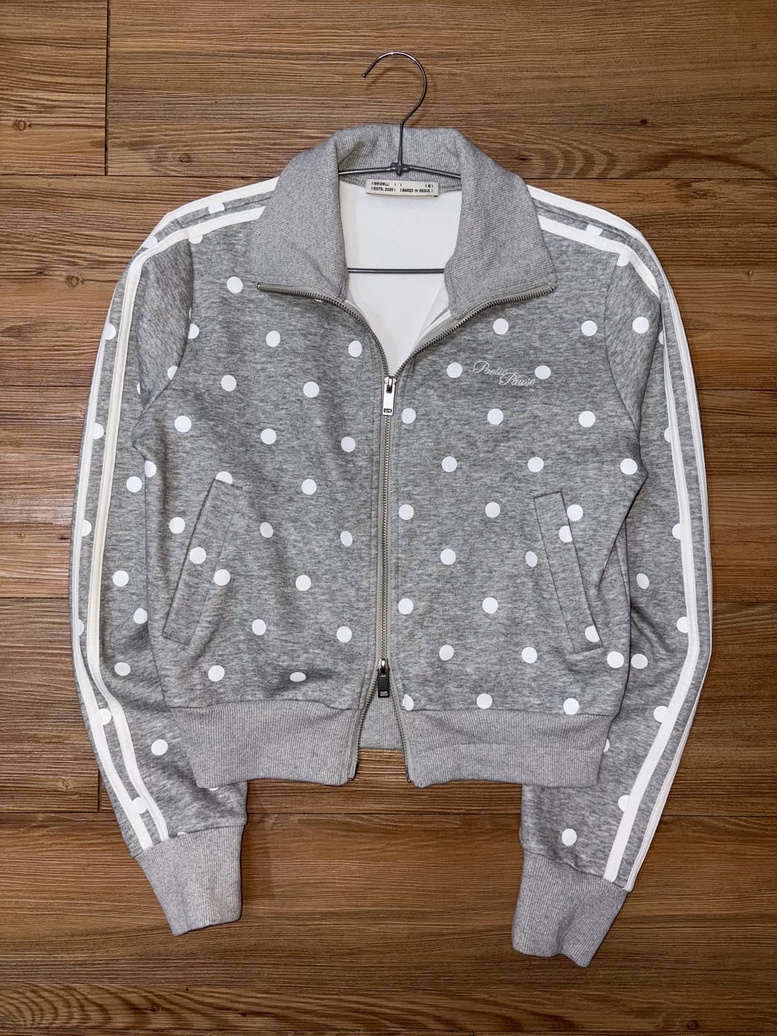 베이델리 땡땡이 회색 트랙 투웨이 집업 상품이미지4