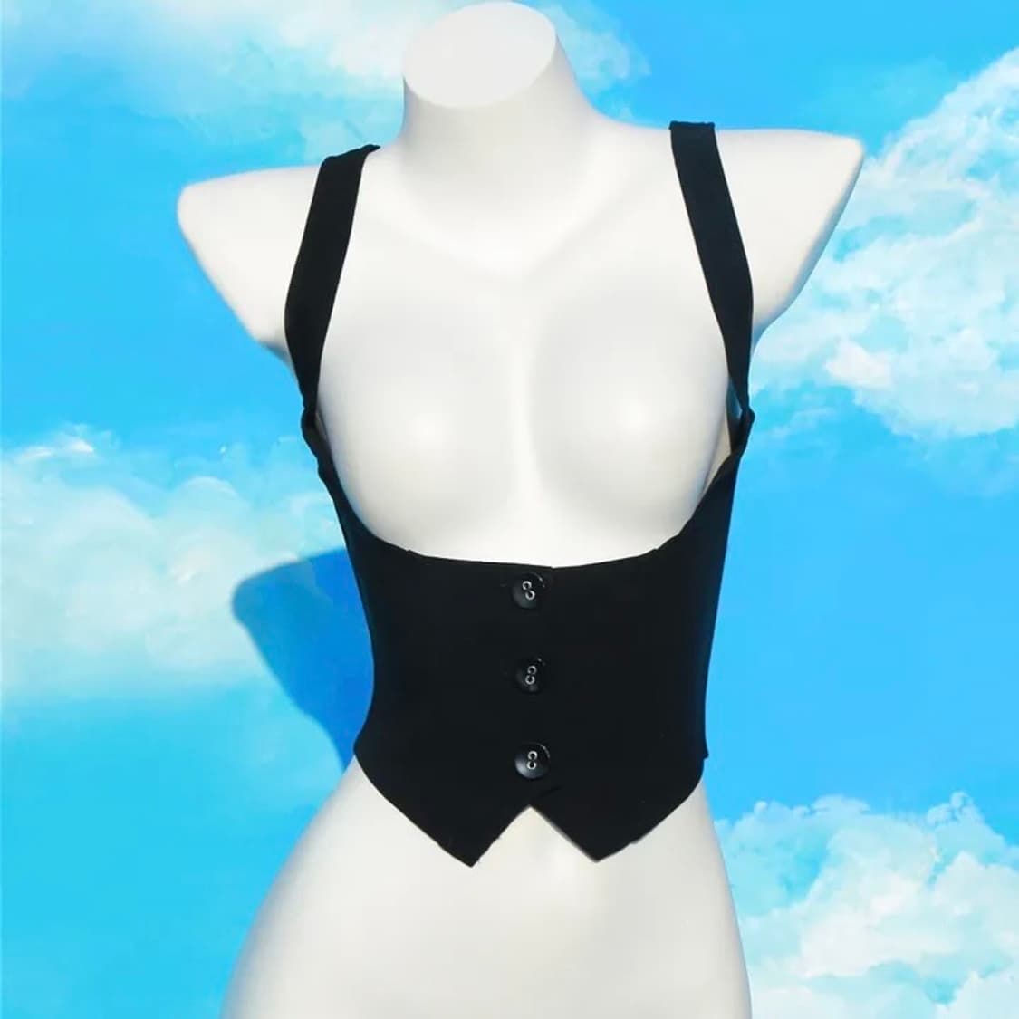 아사 st 블랙 슬림핏 베스트 조끼 상품이미지3