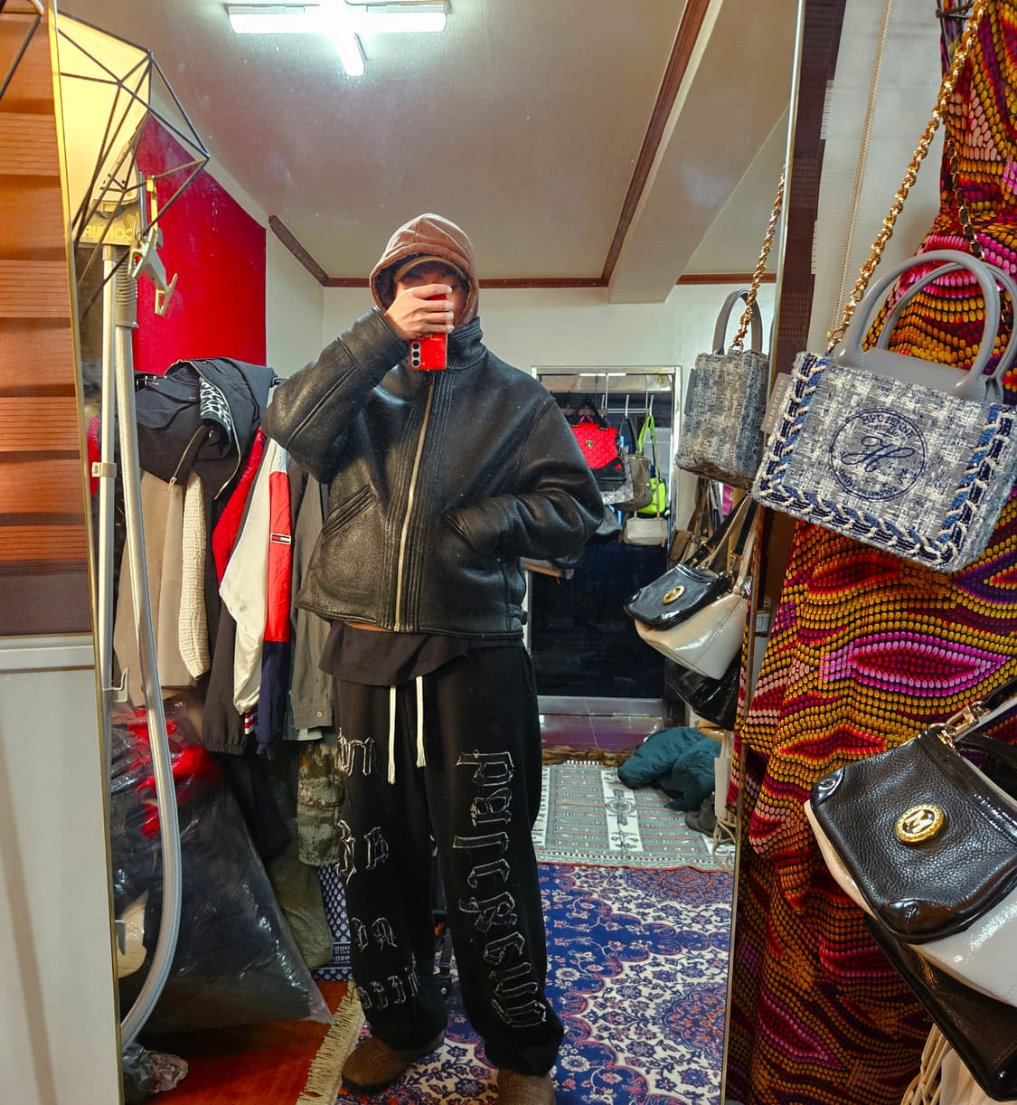 베르사체 90's 빈티지 워시드 가죽 양털 무스탕  상품이미지3