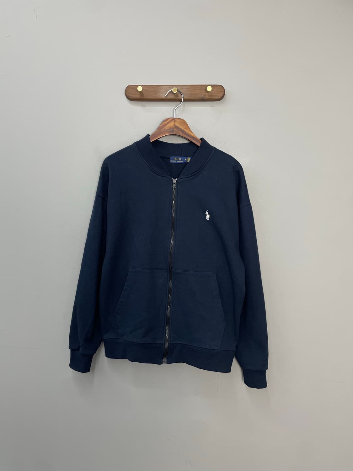 폴로 랄프로렌 네이비 자수로고 코튼 풀 집업 자켓 H1608 상품이미지2