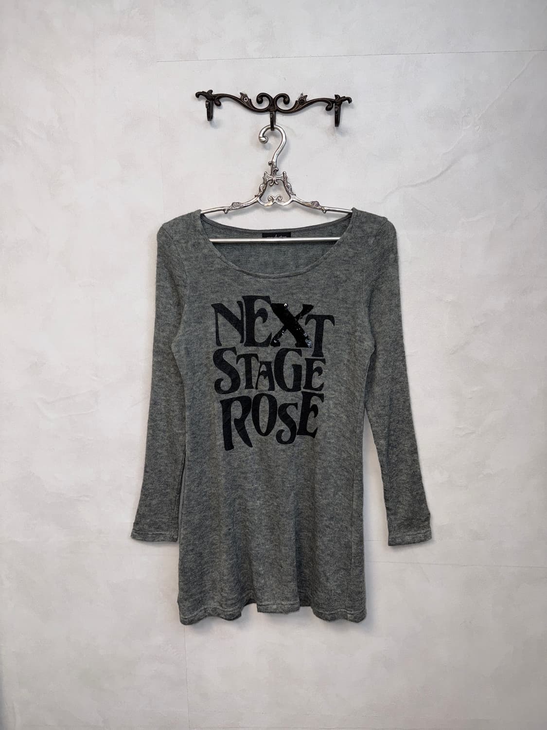 Gray lettering knit mini ops 상품이미지3