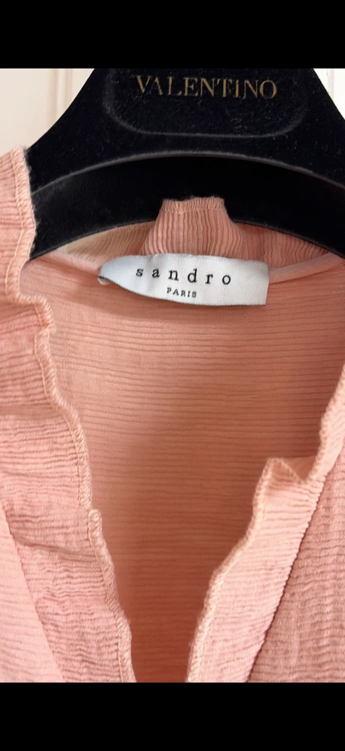 Sandro 핑크 프릴 원피스 44,55 정품 상품이미지2