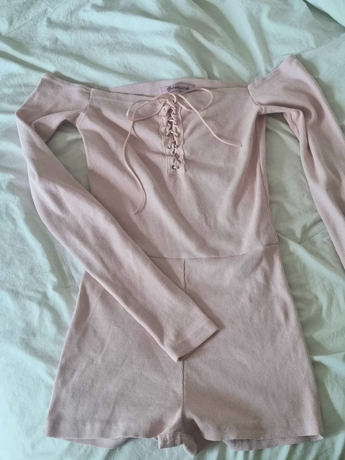 Babymetalclub 베이비메탈클럽 베메클 레이스업 롬퍼 갸루 핑크 상품이미지1