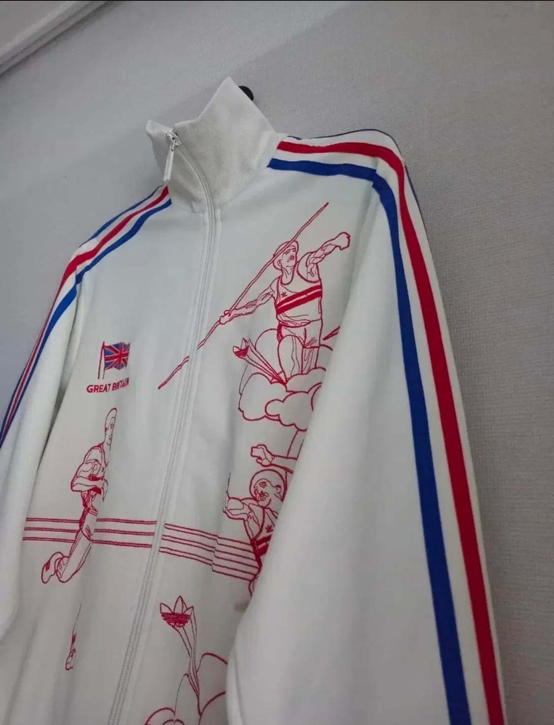 아디다스 영국 톰슨 화이트 트랙탑 저지 져지집업 90/S 상품이미지2