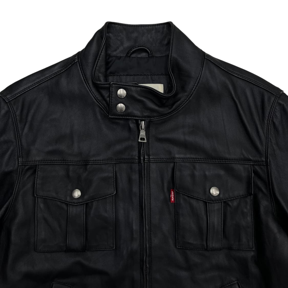  00's 리바이스 블랙 램스킨 크롭트 우먼스 봄버자켓 L 상품이미지4