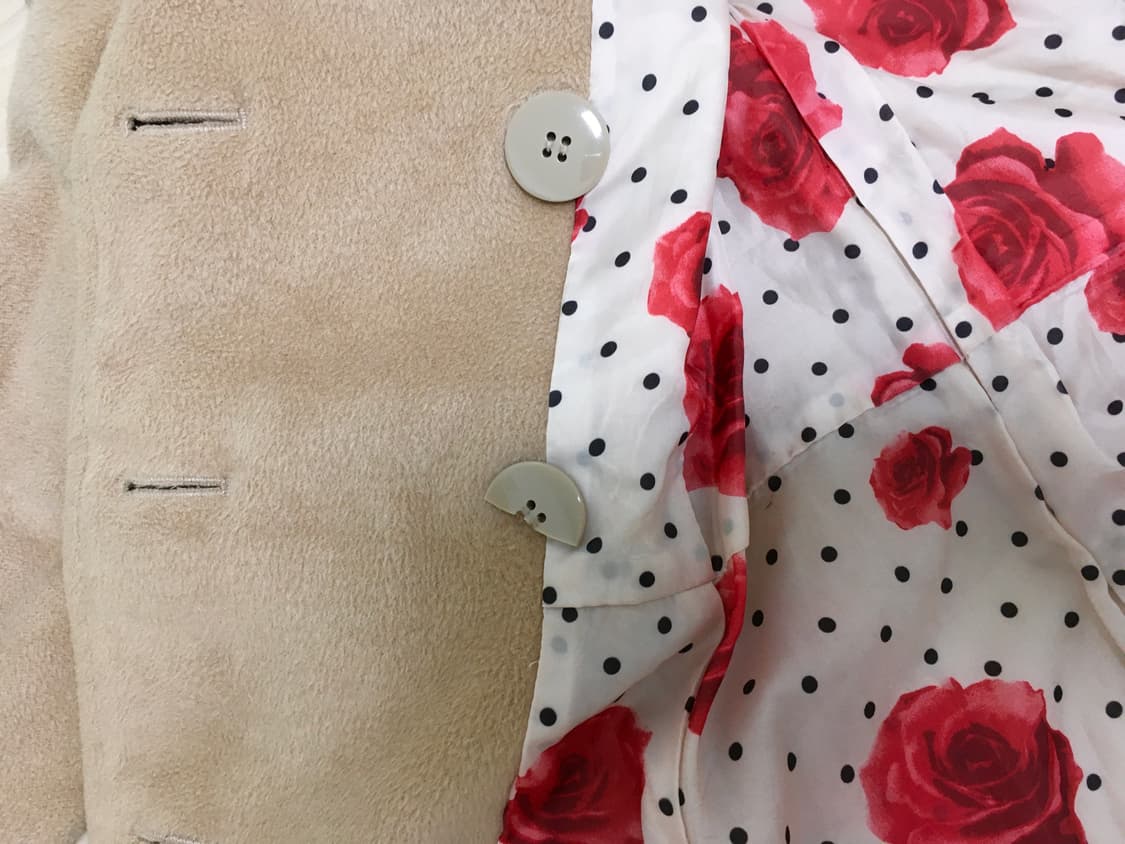 빈티지 갸루 플라워 레이스 포인트 코트 상품이미지3