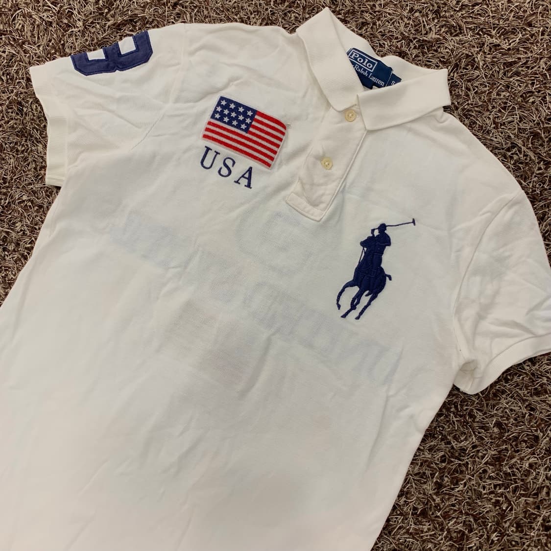 S 폴로 랄프로렌 빅포니 성조기 USA 치프키프 카라 반팔 티셔츠 상품이미지2