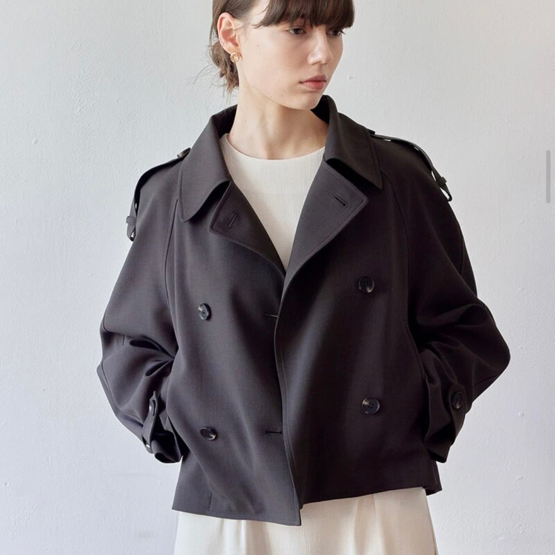 플램 트루 더블 숏 트렌치코트 상품이미지4