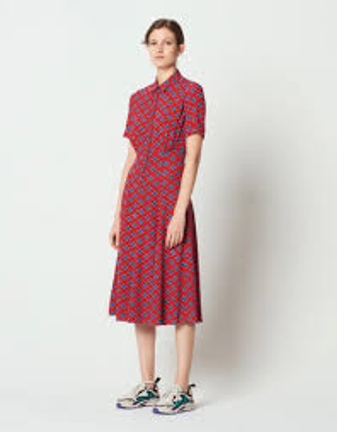 산드로(Sandro) 셔츠형 패턴 롱 원피스 36사이즈 상품이미지1