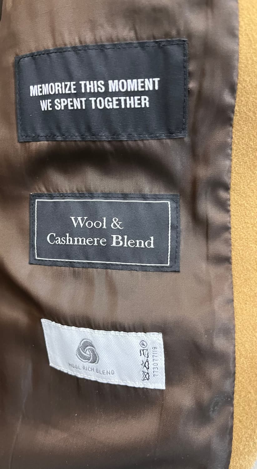 인사일런스 울 캐시미어 싱글 코트 S 카멜 상품이미지4