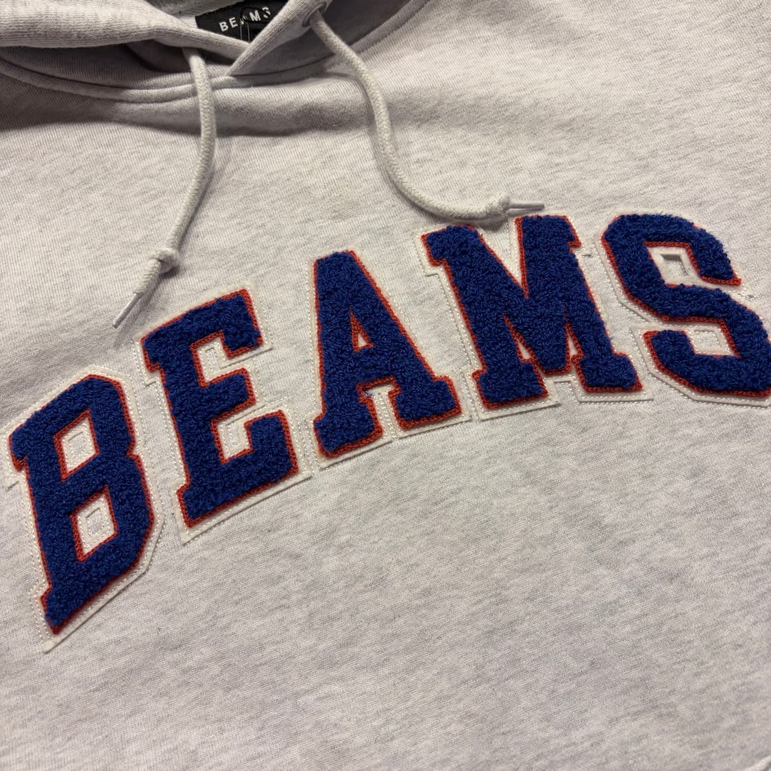 [M] 빔즈 BEAMS 양털 로고 회색 후드티 C858 상품이미지4