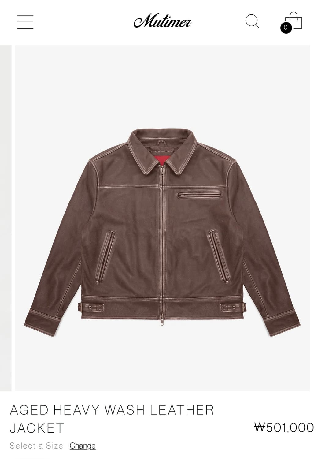 Mutimer brown leather jacket large 상품이미지6