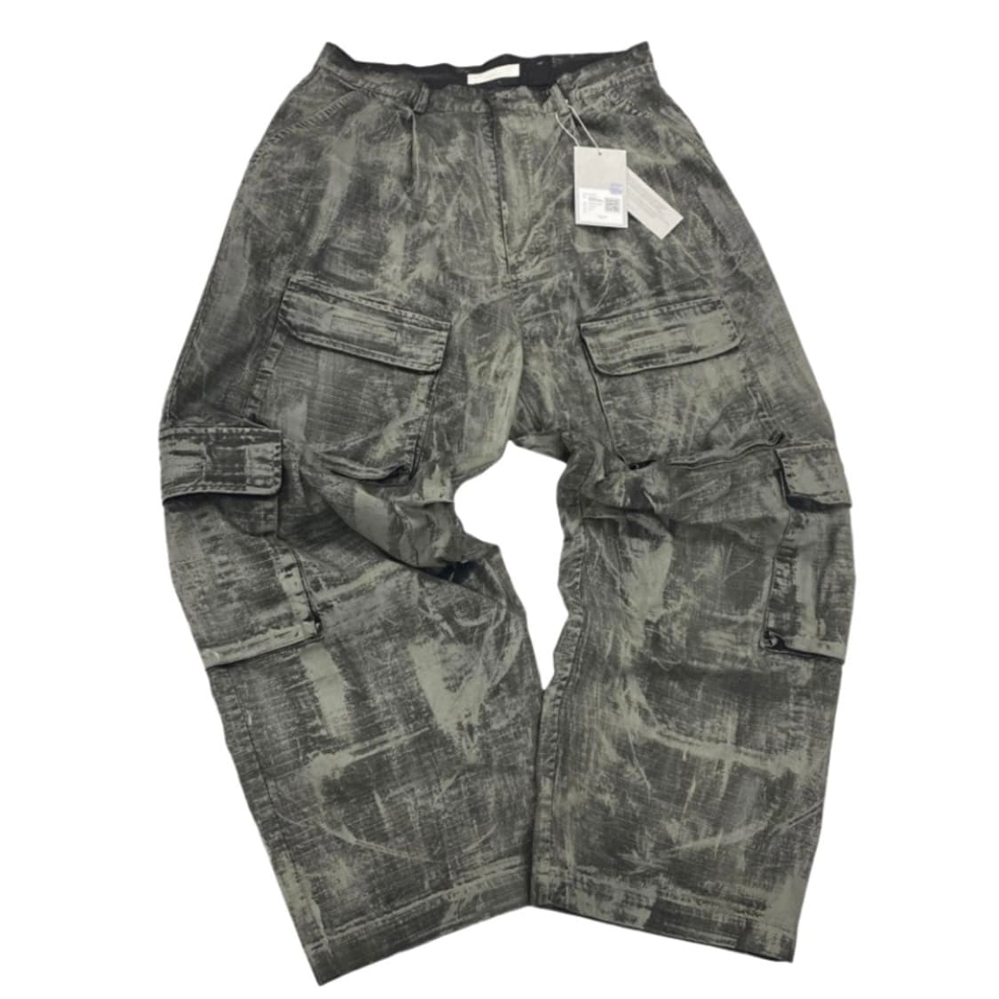 [0] 언더마이카 하반 러프 더티 페인팅 와이드 카고 팬츠 린트 상품이미지1