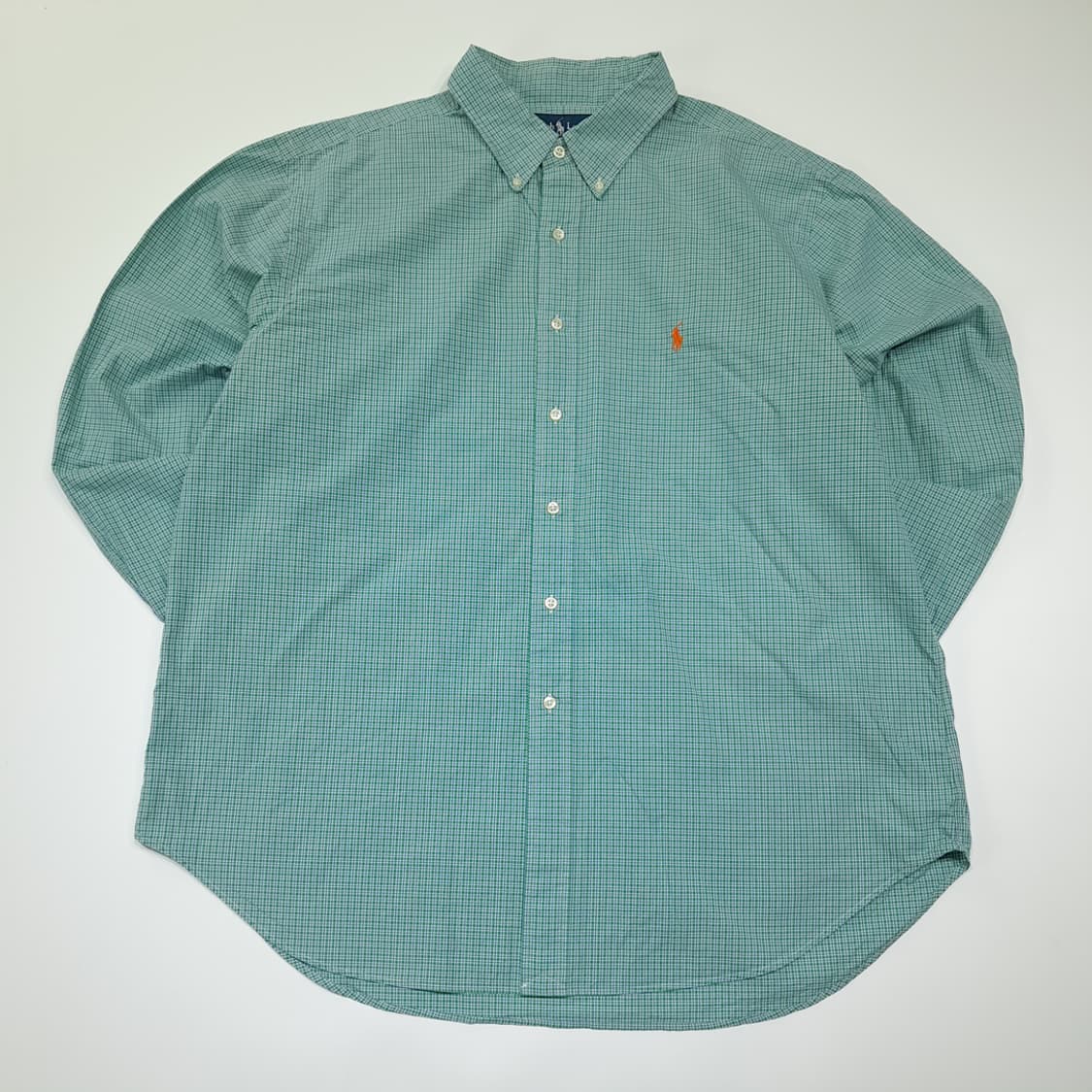 CL979 2XL 폴로 90s 클래식핏 그린 마이크로체크 셔츠 남방 상품이미지1