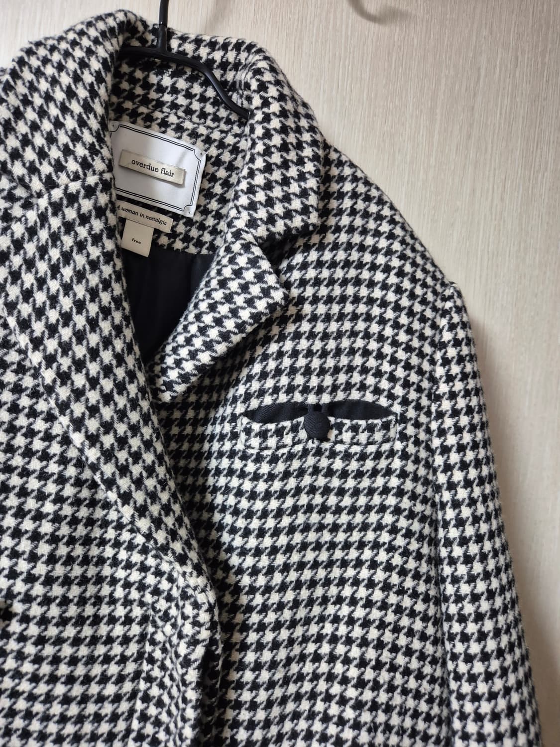 오버듀플레어 하운드체크 코트 오버핏 코트 여성 상품이미지3