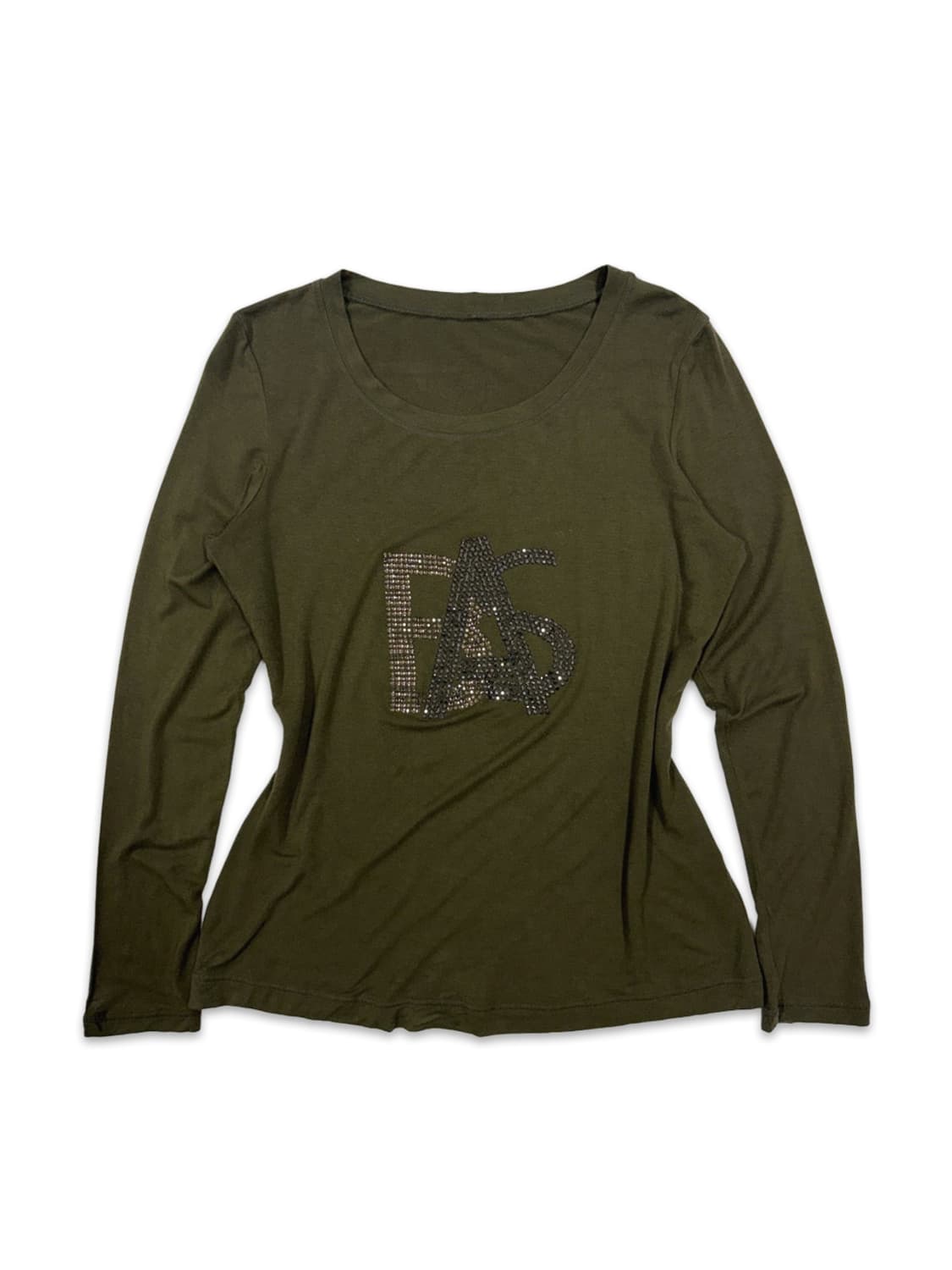 빈티지 BASILE 28 카키 레터링 긴팔티 상품이미지1