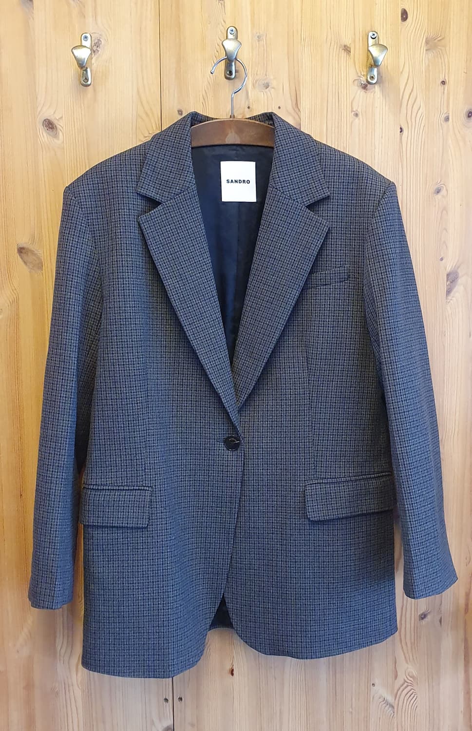 66/77.산드로 스몰체크 자켓 상품이미지3