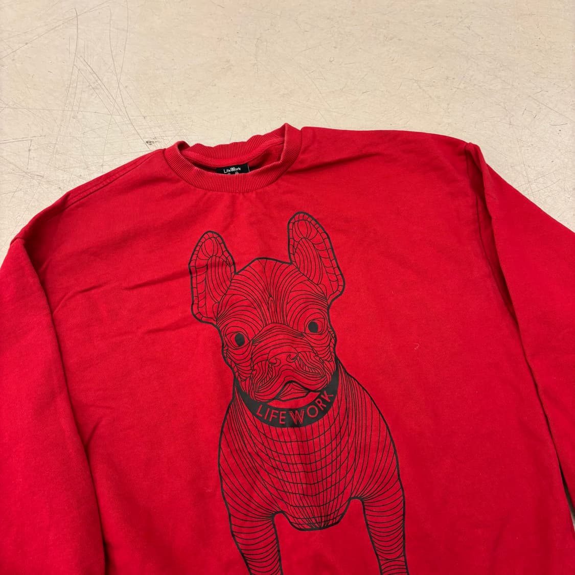라이프 워크 빅로고 레드 맨투맨 상품이미지2