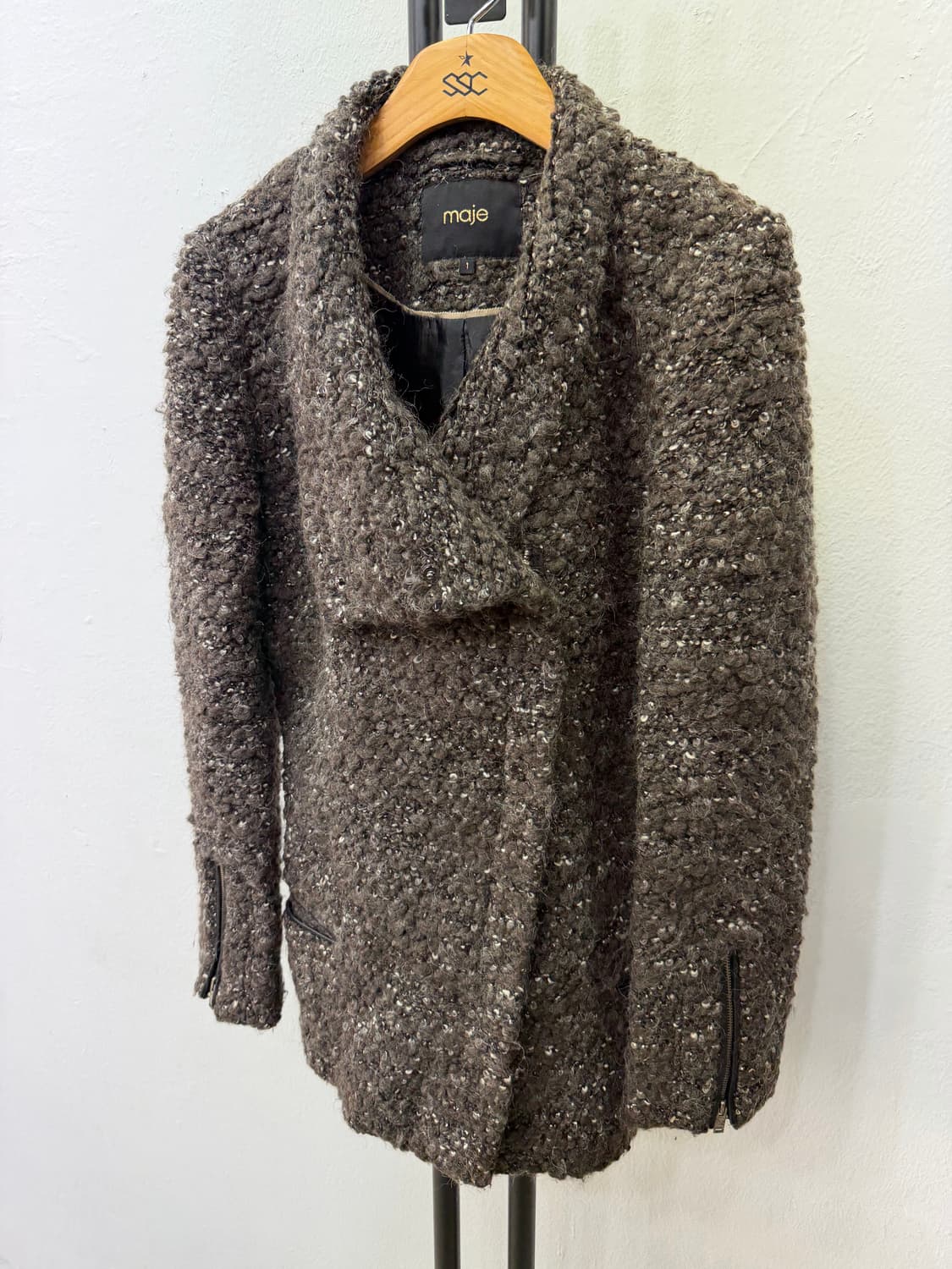 정품) 마쥬 트위드 자켓 브라운 55-66 상품이미지3