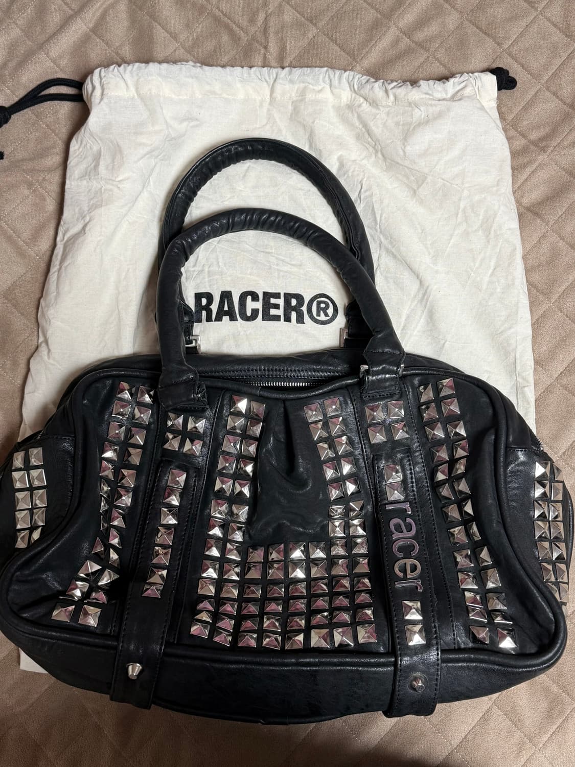 racerworldwide 스터드 레더 백 가방 상품이미지6