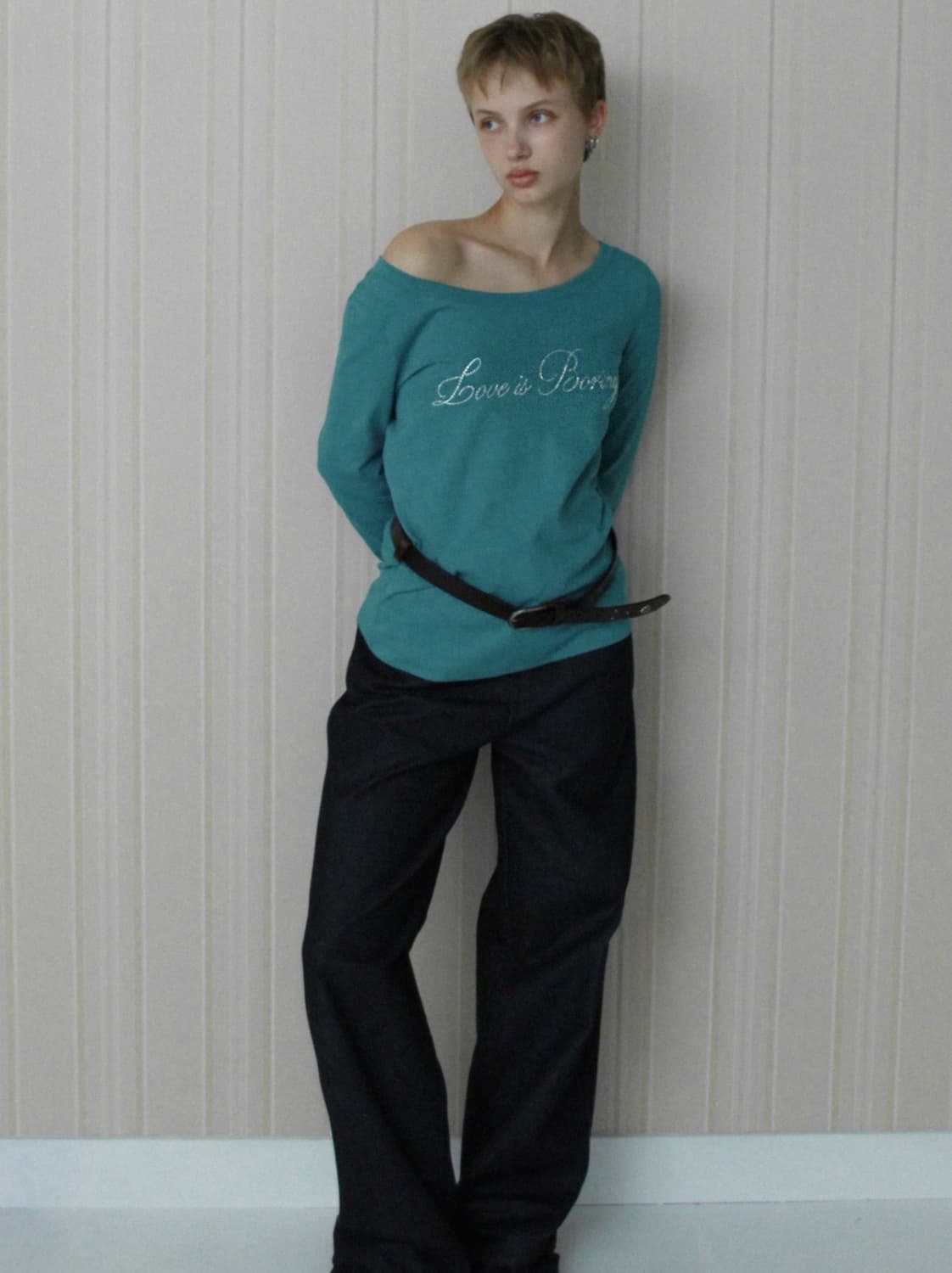 벤에시 love is boring long sleeve 민트 y2k  상품이미지4