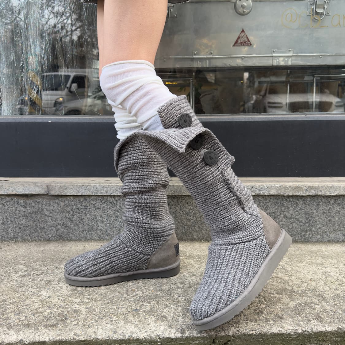 00s 그레이 니트 카디 어그 부츠 상품이미지6