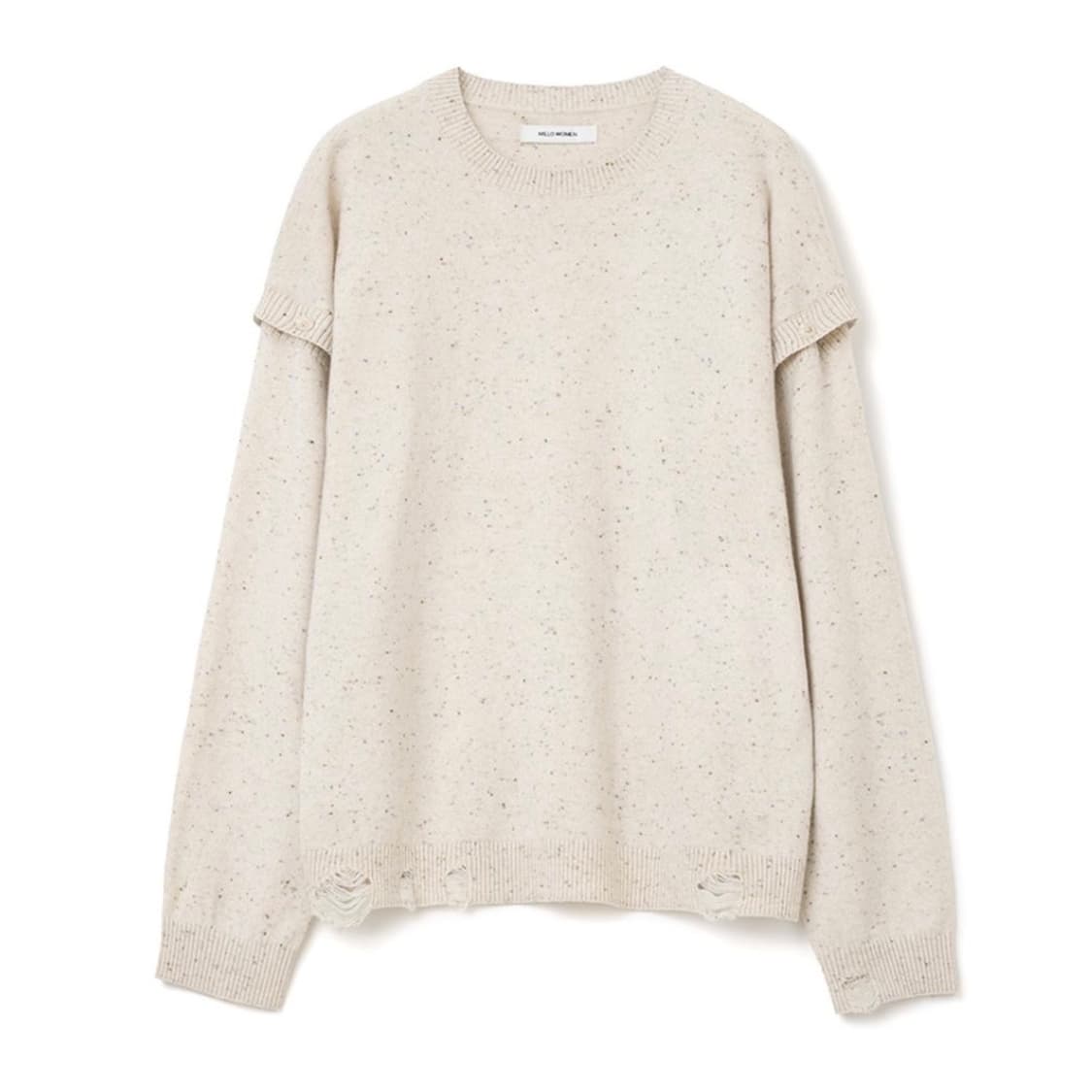 밀로 우먼 버튼 데미지 니트 탑 / 에크루 상품이미지3