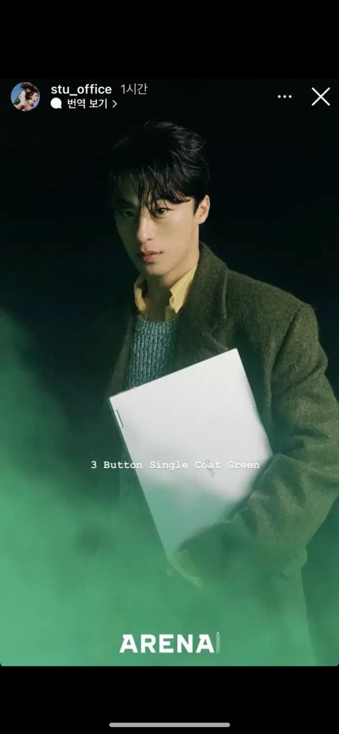 Stu 모헤어 그린 코트 한정판 M 상품이미지1