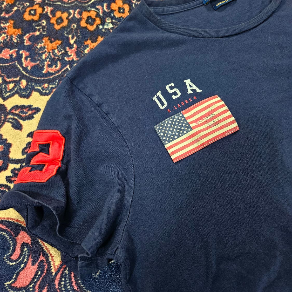 폴로랄프로렌 USA성조기 슬림 반팔티셔츠 M 상품이미지3
