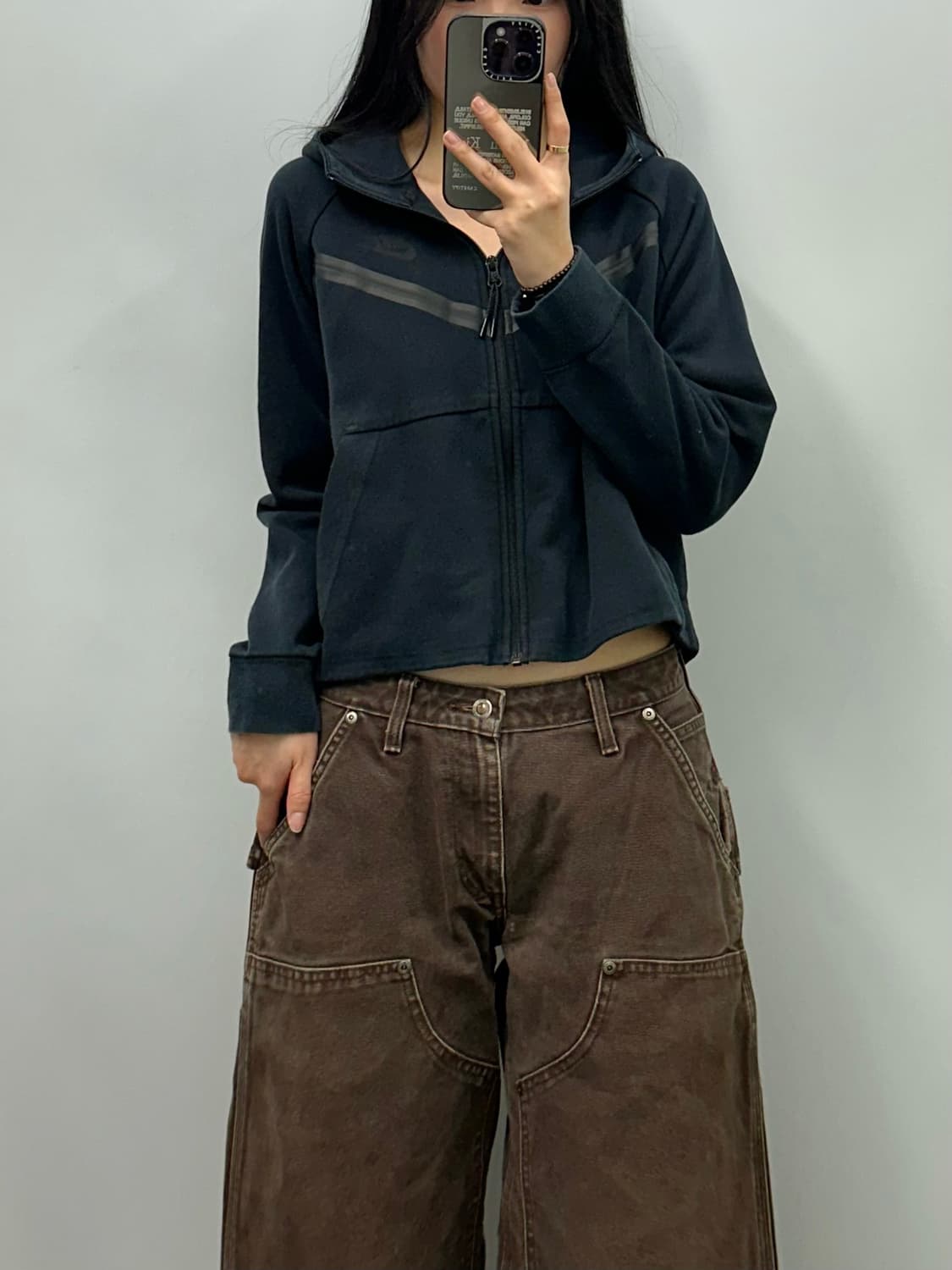 나이키 테크팩 블랙 크롭 후드집업 상품이미지1