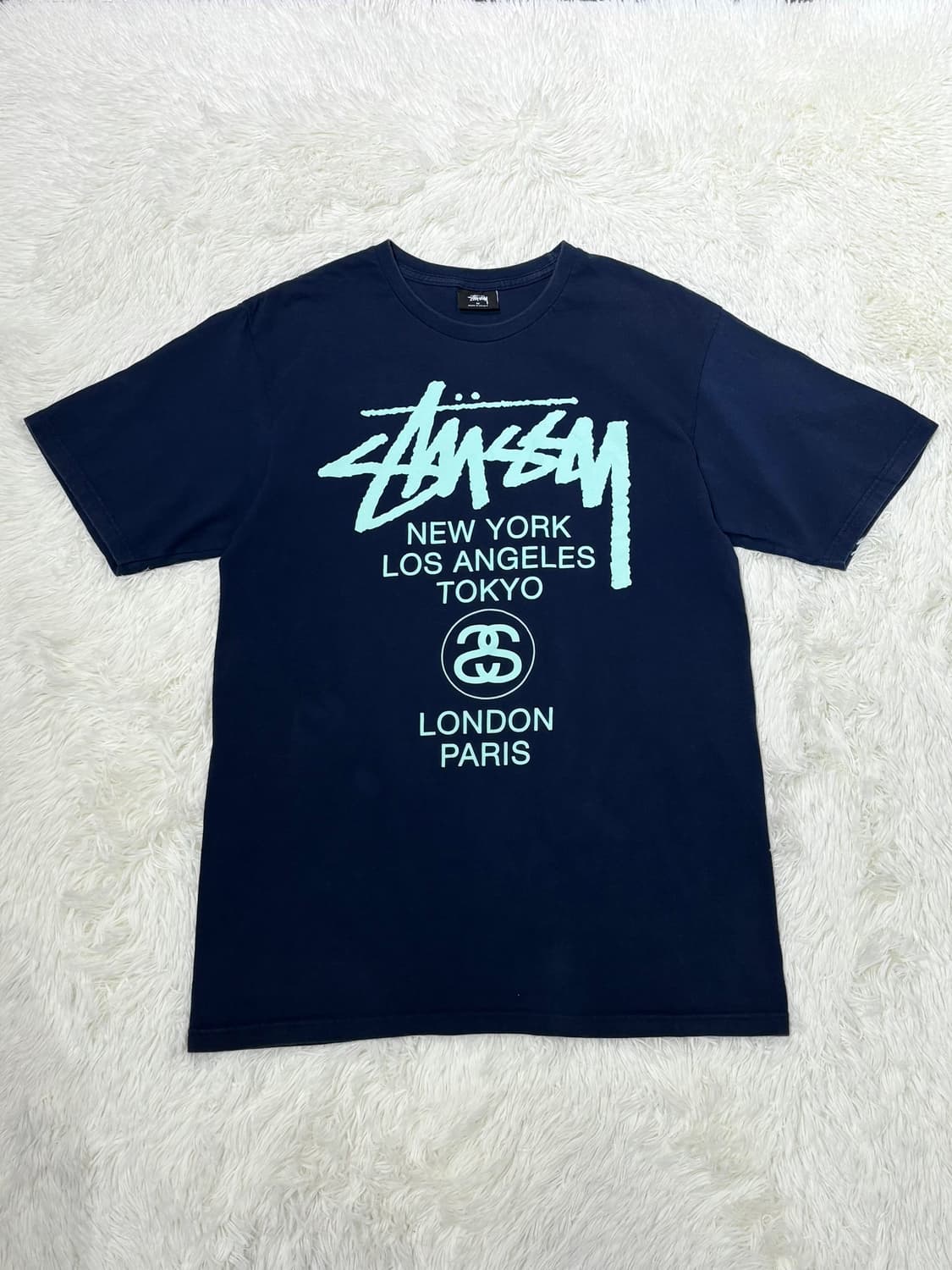스투시 월드투어 네이비 반팔 상품이미지3