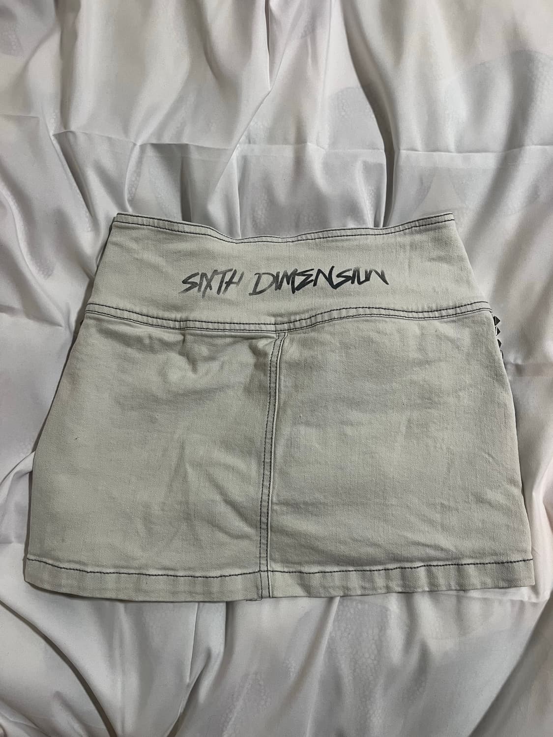 화이트 데님 미니스커트 상품이미지6