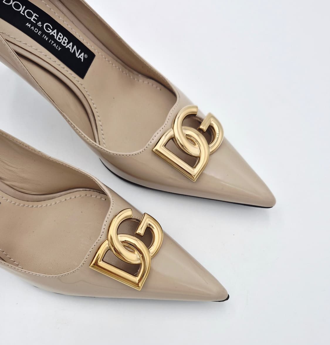돌체앤가바나 DG 로고 페이던트 펌프스 힐 35.5 베이지 상품이미지3