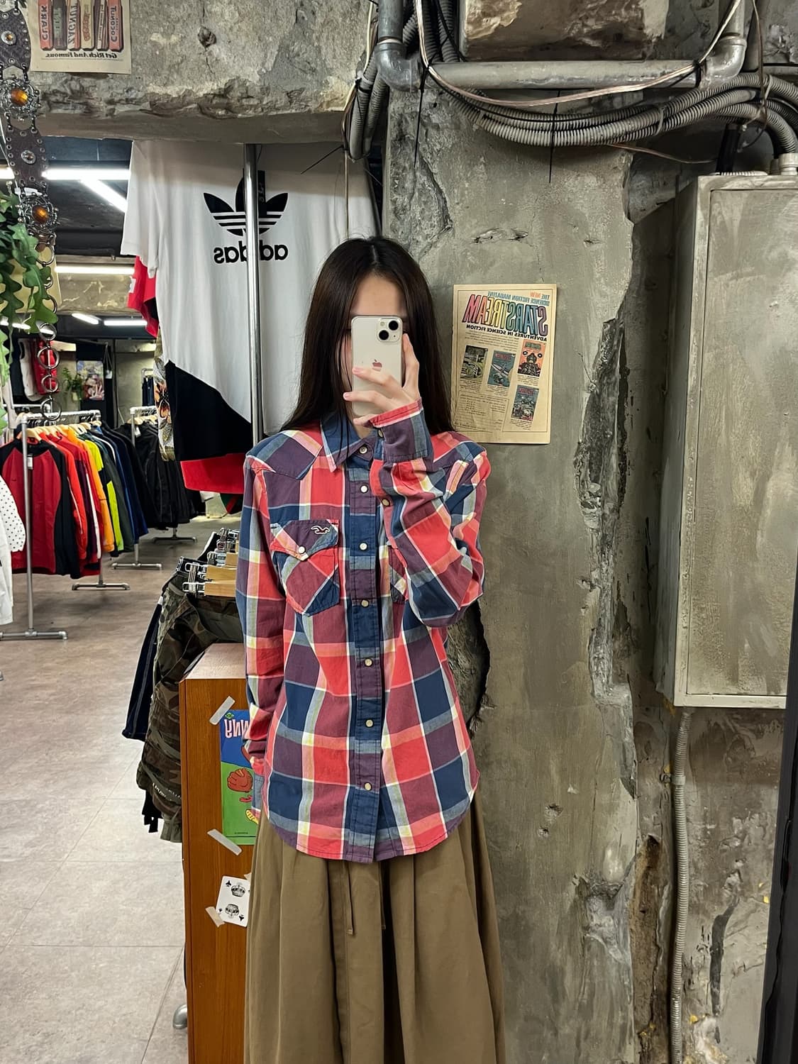 홀리스터 체크 셔츠 레드 S #csz1564 상품이미지2
