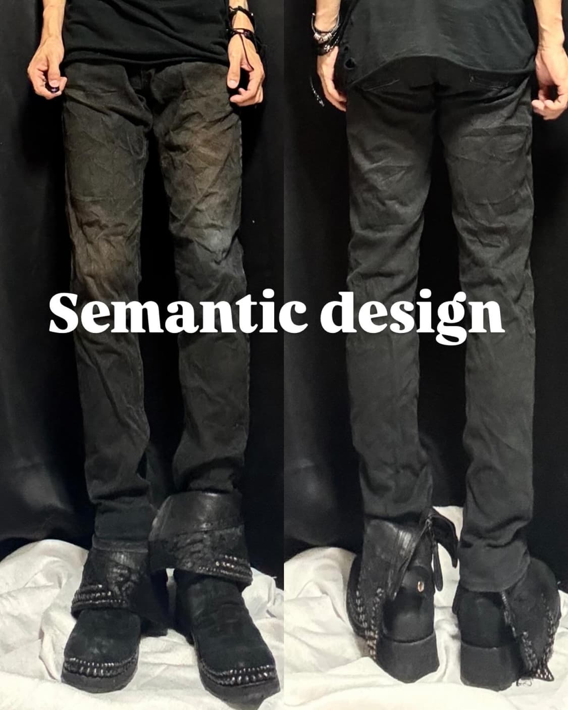 “Semantic Design” Black straight pants 상품이미지1