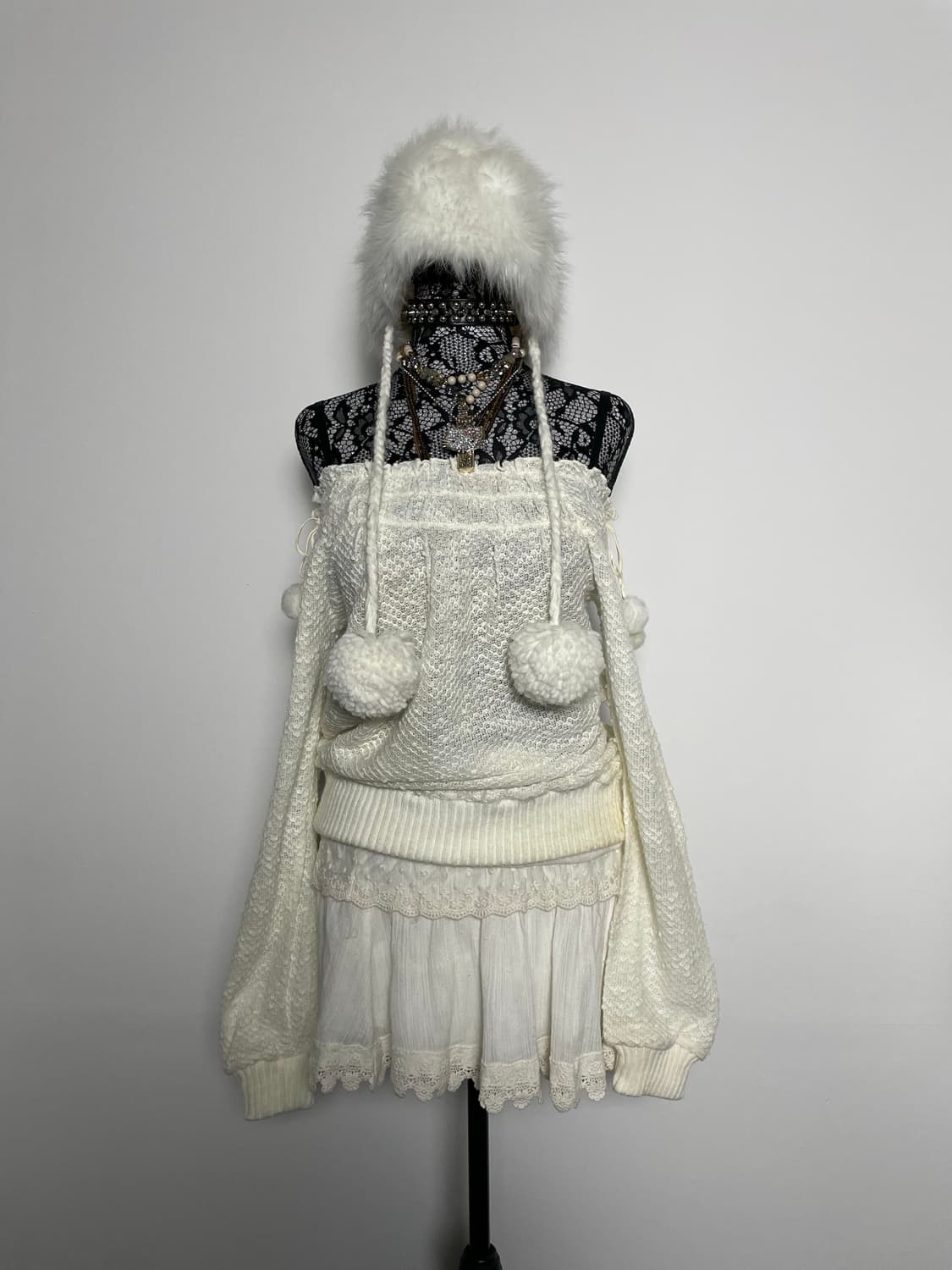 LIZ LISA 리즈리사 폼폼 큐롯 화이트 세트 상품이미지2