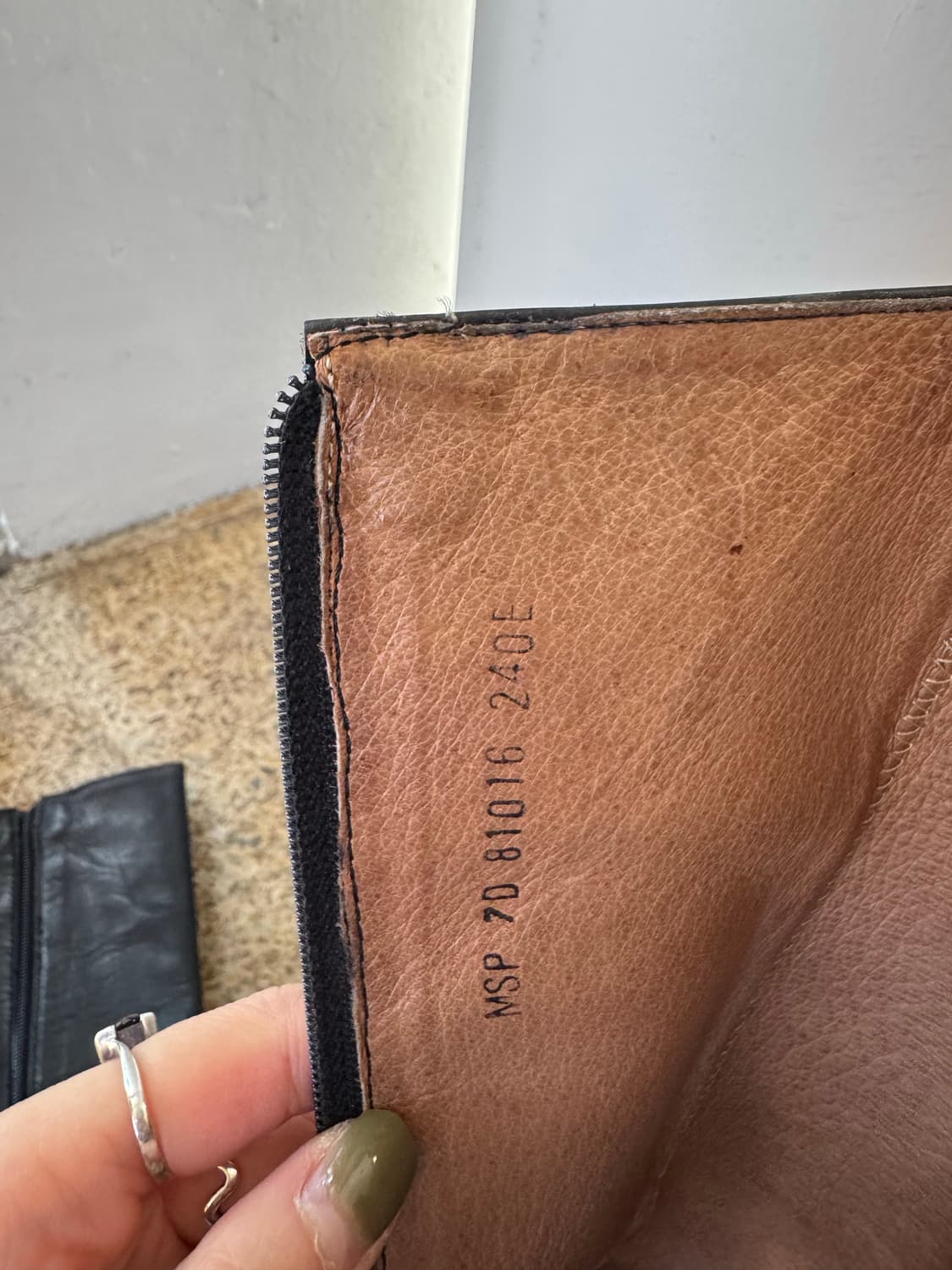 빈티지 블랙 레더 니하이 힐 부츠 상품이미지9