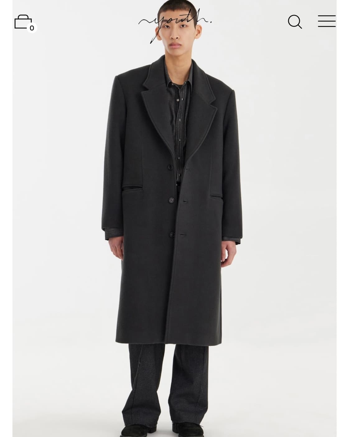 새상품) 유스 youth 울 코트m/100-105 상품이미지1